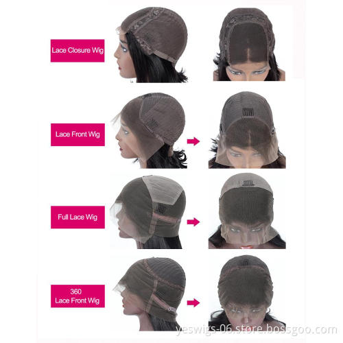 Wig Vendor Virgin Cuticle Aligned Hair Malaysian Straight Human Hair Lace Wig Transparent Lace Glueless 13*6 HD Lace Frontal Wig